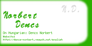 norbert dencs business card